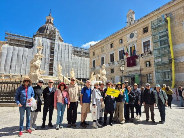 Super Travels tour group at Piazza Pretoria, Palermo, Sicily